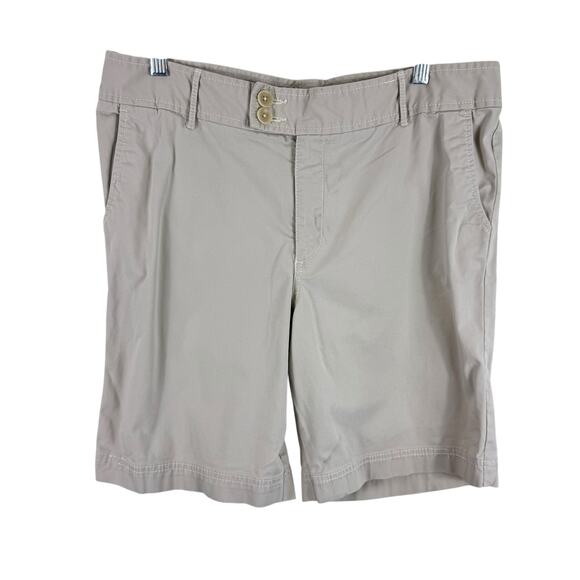 Eddie Bauer Mercer Fit Cotton Light Tan Lightweight Shorts Pockets Size 12 Tall - Picture 1 of 7